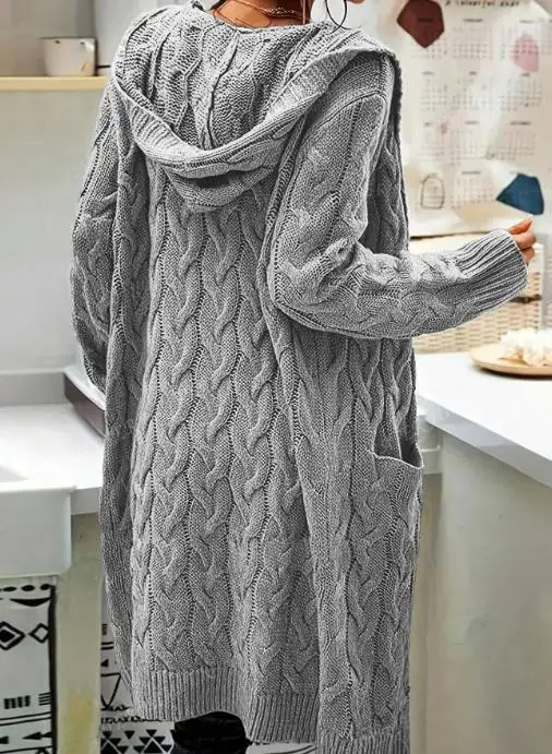 Exquisite women's plush cardigan with hood
