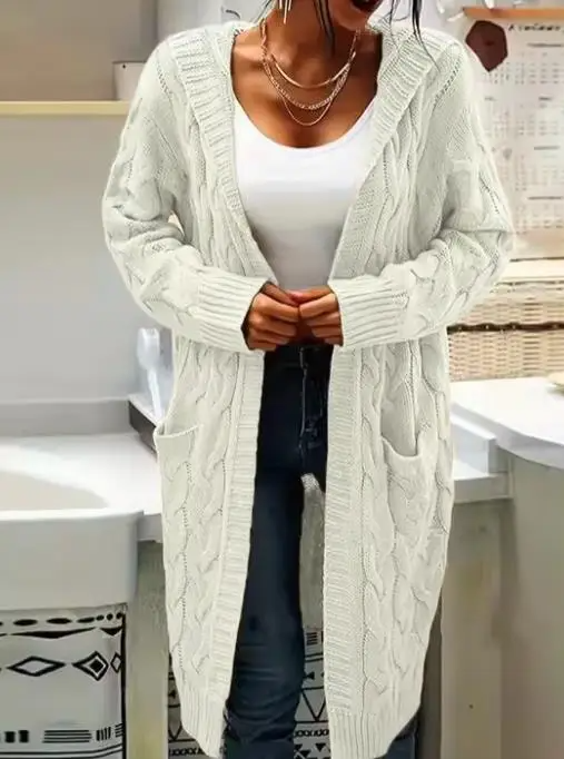 Exquisite women's plush cardigan with hood