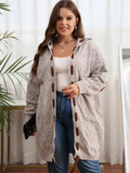 Exquisite women's plush cardigan sweater, long and loose