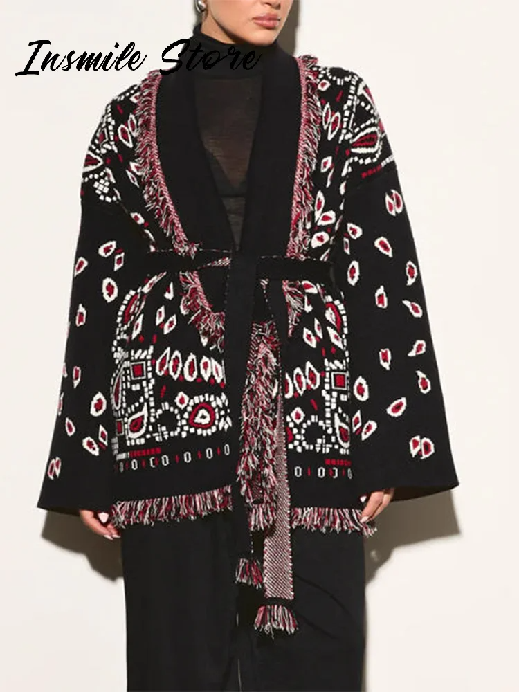 Women's Short Patterned Cardigan Sweater (Thick)